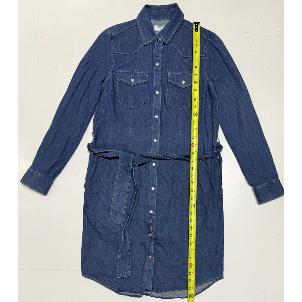 UNTUCKit Kate Denim Shirt Dress Blue Western Snap Front Belted Size 2 40718